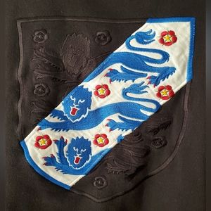 England Mens Football Futbol Embroidered Hooded Jacket 3 Lions - Size M - EUC